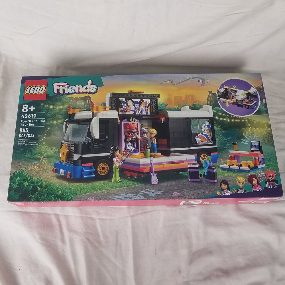 LEGO Friends Pop Star Music Tour Bus 42619 Kids OS Multicolor New 845 Pcs Set